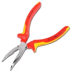 Pince à Bec Long Coudé à 40° - Chromé VDE Certifié Jusqu'à 1000 V -Boutique d'outils 02 106