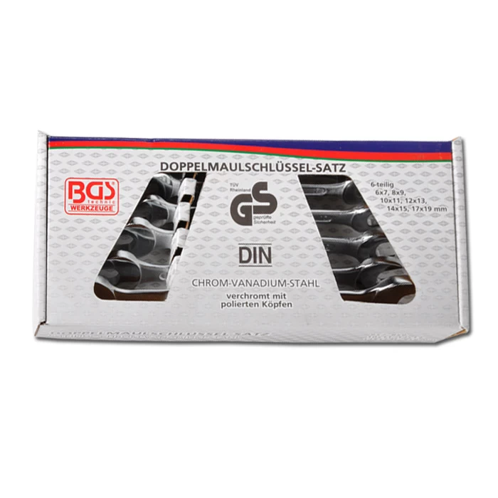 Panoplie De Clés Plates Doubles - Selon DIN 3110 - 6x7 à 17x19 Mm - 6 Pièces 4 Panoplie De Clés Plates Doubles - Selon DIN 3110 - 6x7 à 17x19 Mm - 6 Pièces – Image 2