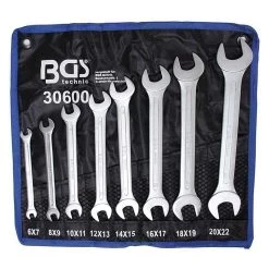 Double Ouverte Jeu De Clé à Fourche - Calibres 6 à 22 Mm - En Tetron-roll Cas - 8 Pcs.