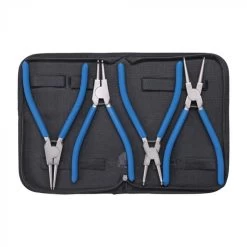 Jeu De Pinces à Circlips - Pour Circlips Intérieurs Et Extérieurs - Pointe De La Pince Ø 2,4 Mm - Longueur 250 Mm - 4 Pcs.