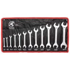 Double Ouverte Jeu De Clé à Fourche - SW 6x7 Mm à 30x32 Mm - 12 Pcs.