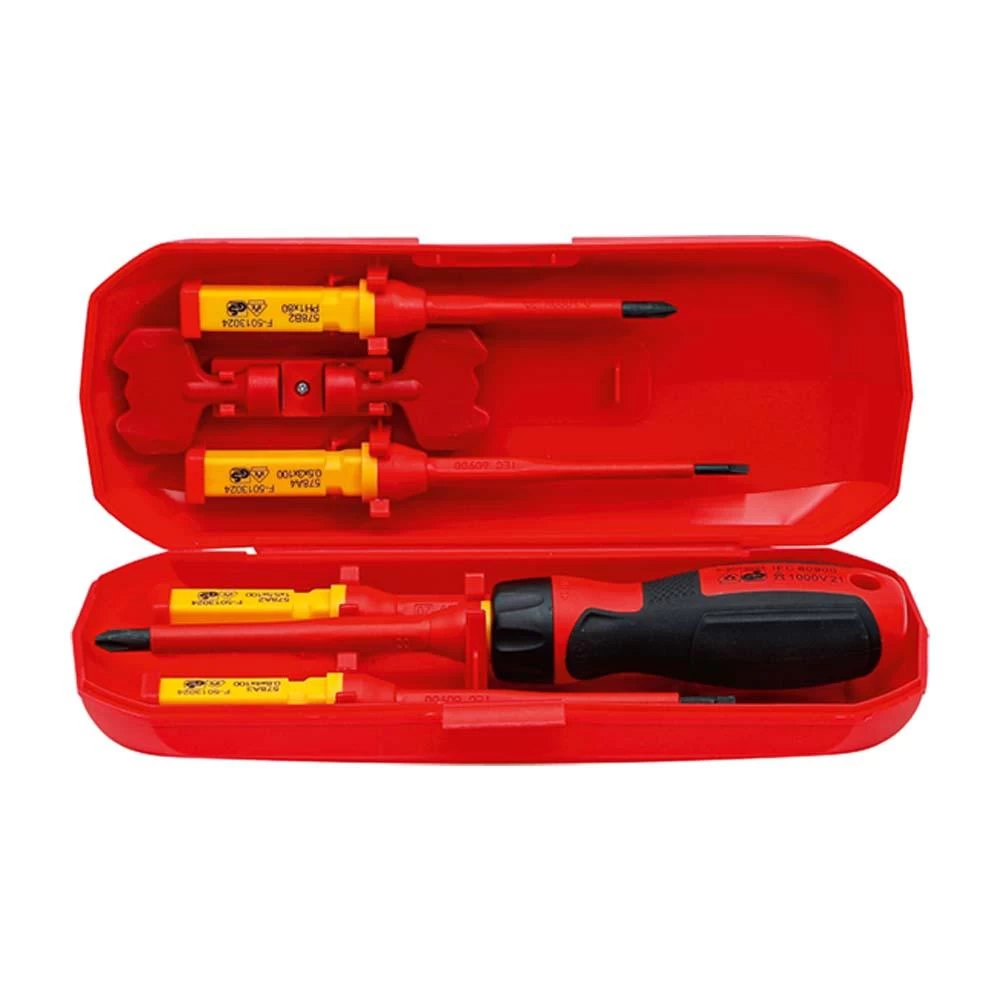 Jeu De Tournevis VDE - DIN EN/IEC 60900 - Avec Lames Interchangeables - 8 Pcs. 3 Jeu De Tournevis VDE - DIN EN/IEC 60900 - Avec Lames Interchangeables - 8 Pcs.