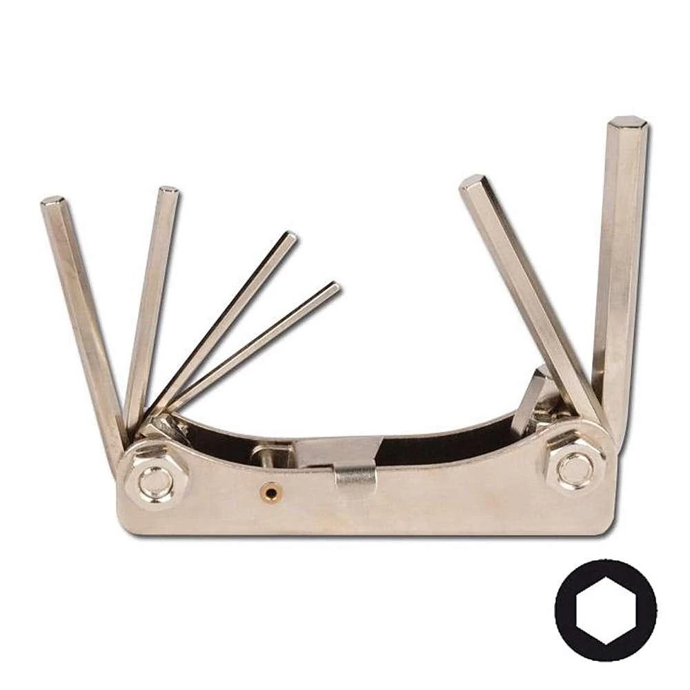 Jeu Pliant De Clés Allen De 6 Ou 7 Pièces - Nickelé - Acier CV -