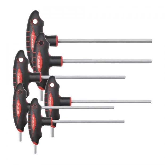 Jeu De Clés Hexagonales à Poignée En T GEDORE Rouge 2K - Hexagone Intérieur - 6 Pièces